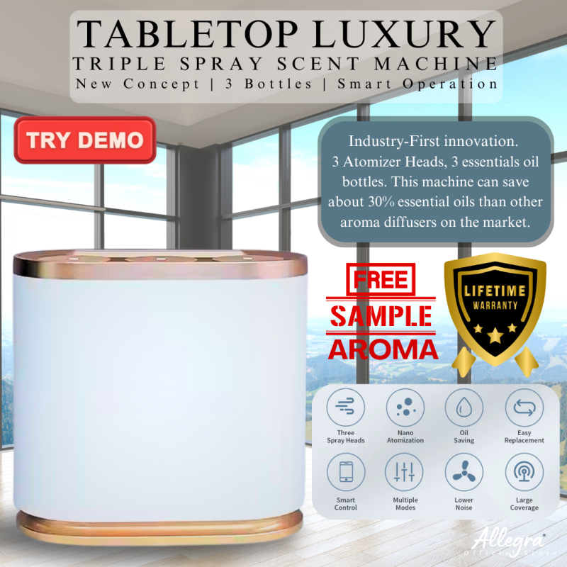 ALLEGRA TABLE TOP LUXURY TRIPLE SPRAY SCENT MACHINE DIFFUSER PENGHARUM ...